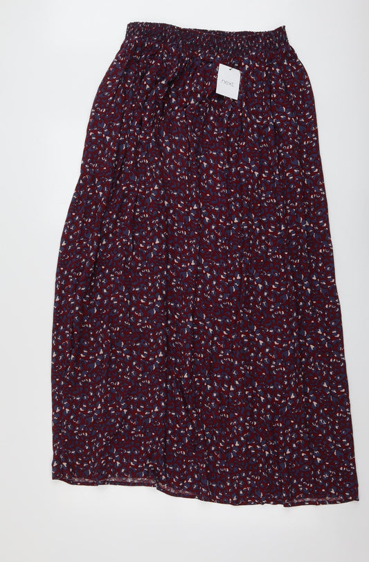 NEXT Womens Purple Animal Print Viscose Peasant Skirt Size 10 - Leopard Pattern
