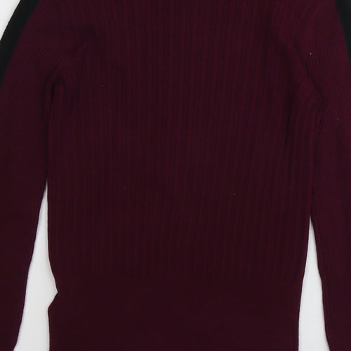 Marks and Spencer Womens Purple Round Neck Viscose Pullover Jumper Size 8