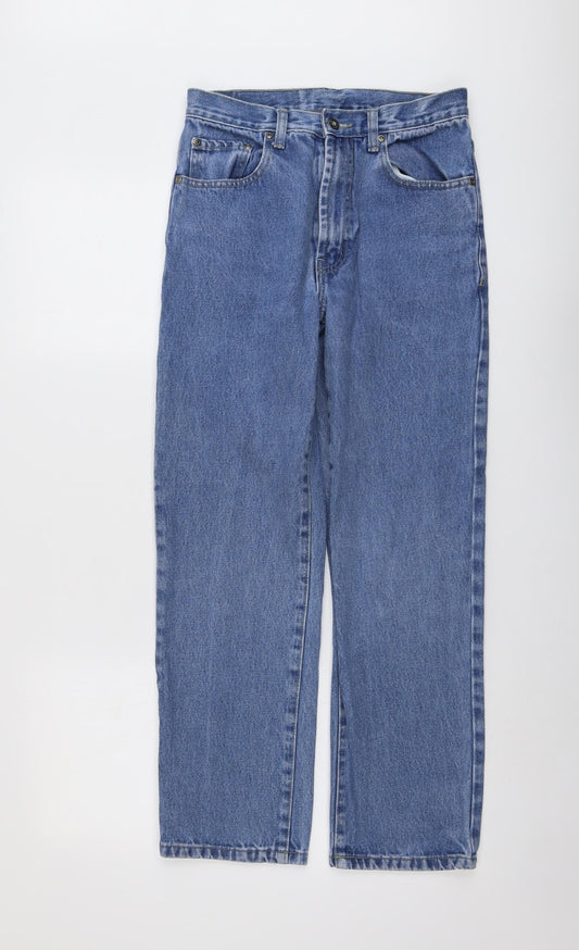 Blue Circle Womens Blue Cotton Straight Jeans Size 28 in L28 in Regular Button