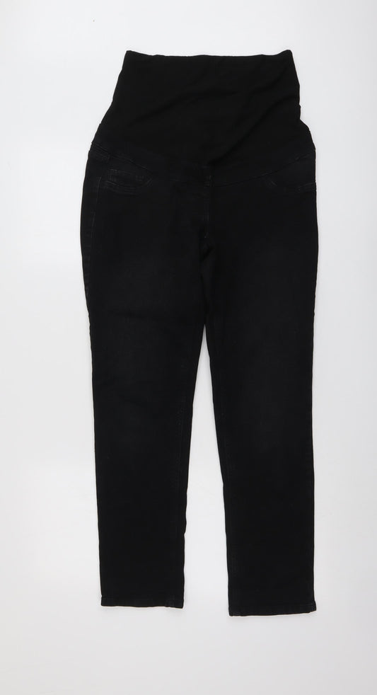 NEXT Womens Black Cotton Straight Jeans Size 8 L28 in Regular