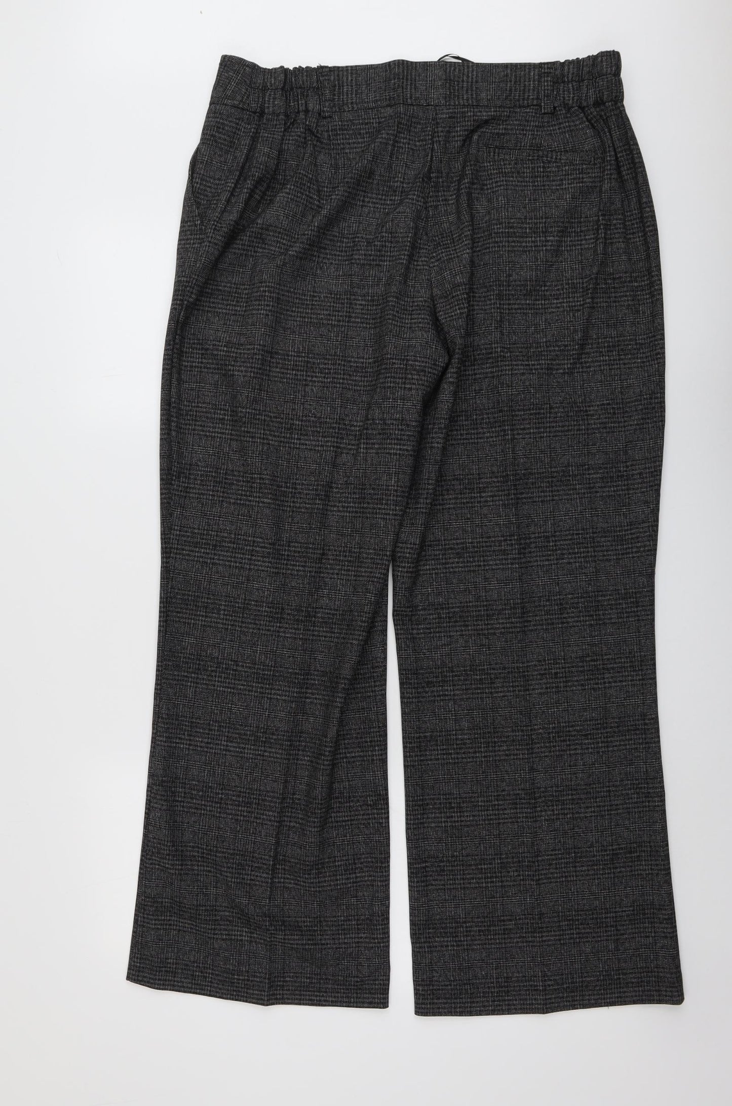 Jeffrey and Paula Womens Black Plaid Polyester Dress Pants Trousers Size 18 L29 in Regular Button