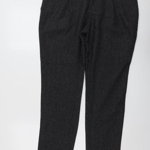 Esprit Womens Black Wool Trousers Size 14 L29 in Regular Button
