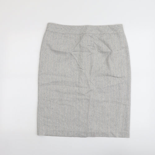 Fenn Wright Manson Womens Grey Viscose A-Line Skirt Size 16 Zip