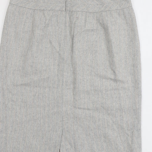 Fenn Wright Manson Womens Grey Viscose A-Line Skirt Size 16 Zip