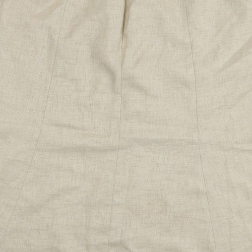 Jacques Vert Womens Beige Polyester A-Line Skirt Size 16 Zip