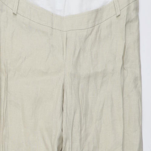 Moda Mothercare Womens Beige Linen Trousers Size 8 L28 in Regular