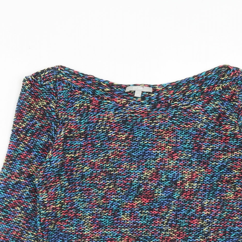 Per Una Womens Multicoloured Boat Neck Acrylic Pullover Jumper Size 12
