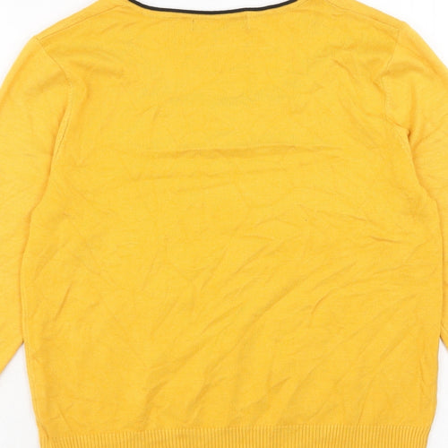 Just Elegance Womens Yellow Square Neck Viscose Pullover Jumper Size S