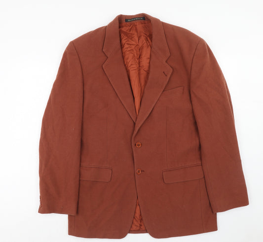 Marks and Spencer Mens Orange Wool Jacket Blazer Size 40 Regular
