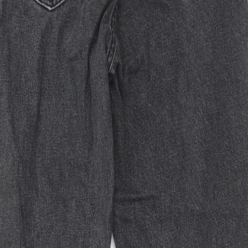 Pull&Bear Womens Grey Cotton Mom Jeans Size 8 Regular Zip