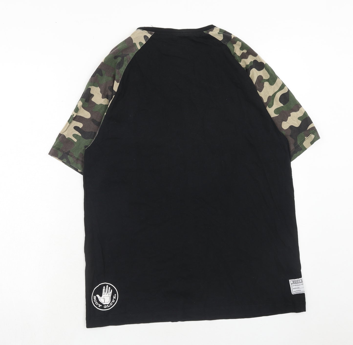 Body Glove Mens Black Camouflage Cotton T-Shirt Size XL Round Neck