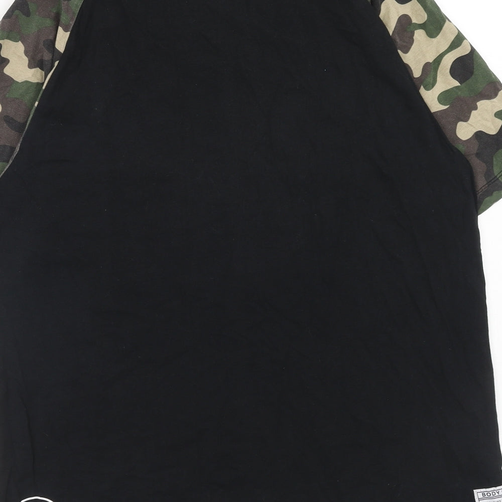 Body Glove Mens Black Camouflage Cotton T-Shirt Size XL Round Neck