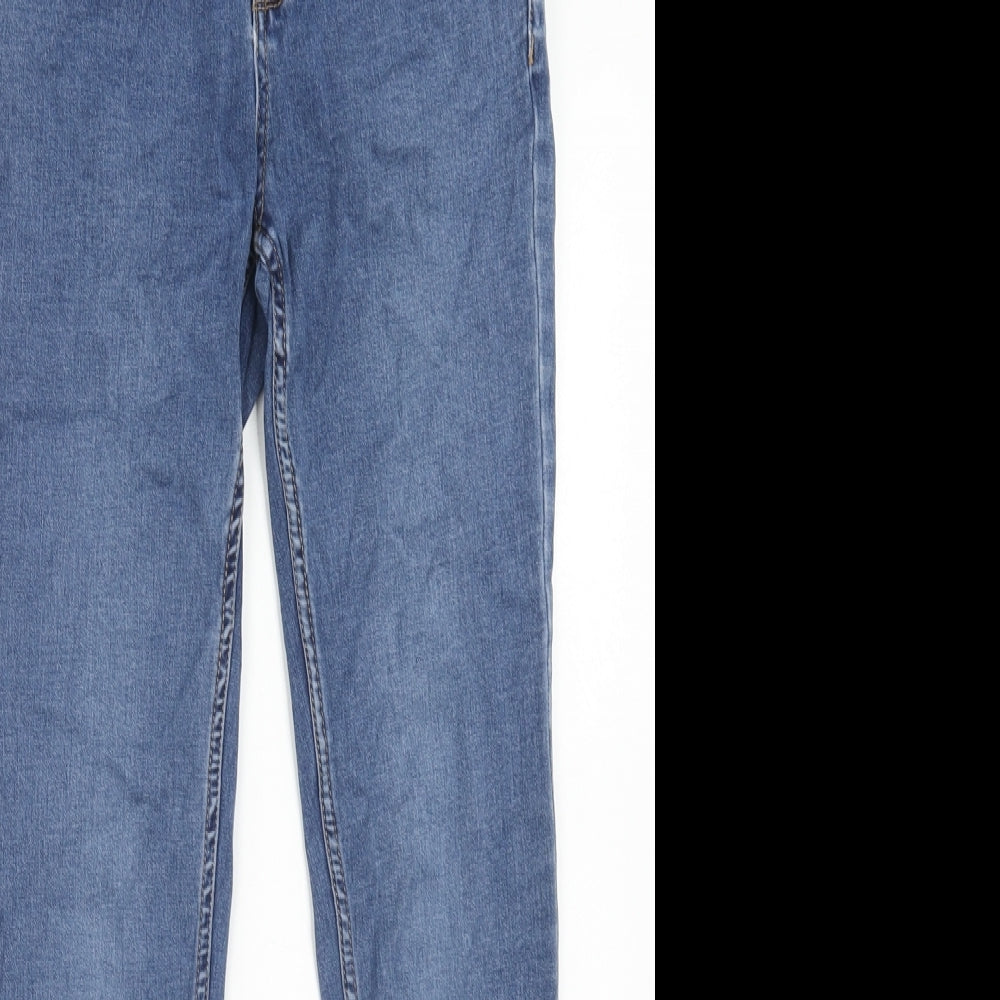 New Look Womens Blue Cotton Skinny Jeans Size 8 Regular Zip