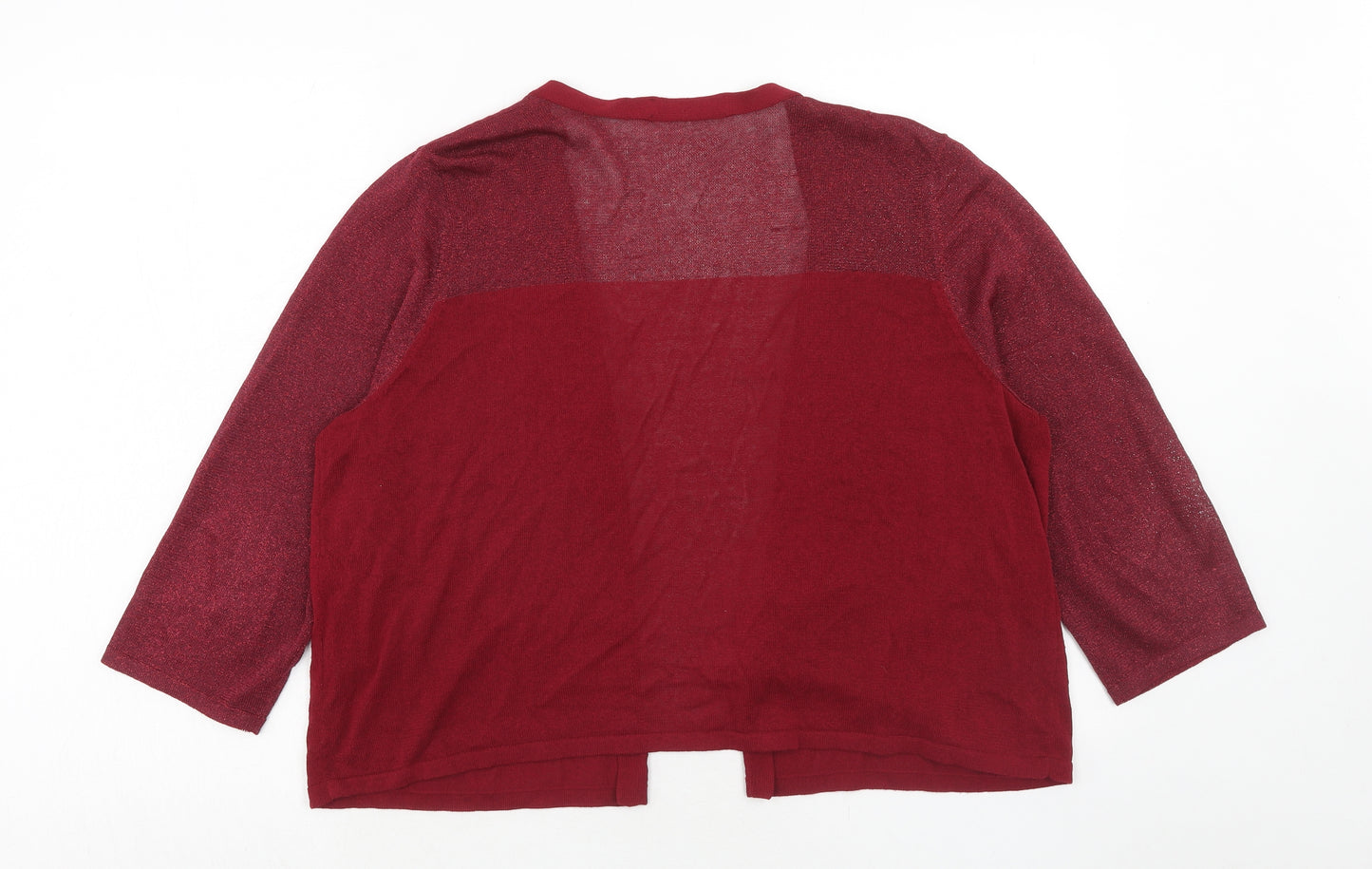 Marks and Spencer Womens Red V-Neck Viscose Cardigan Jumper Size 22