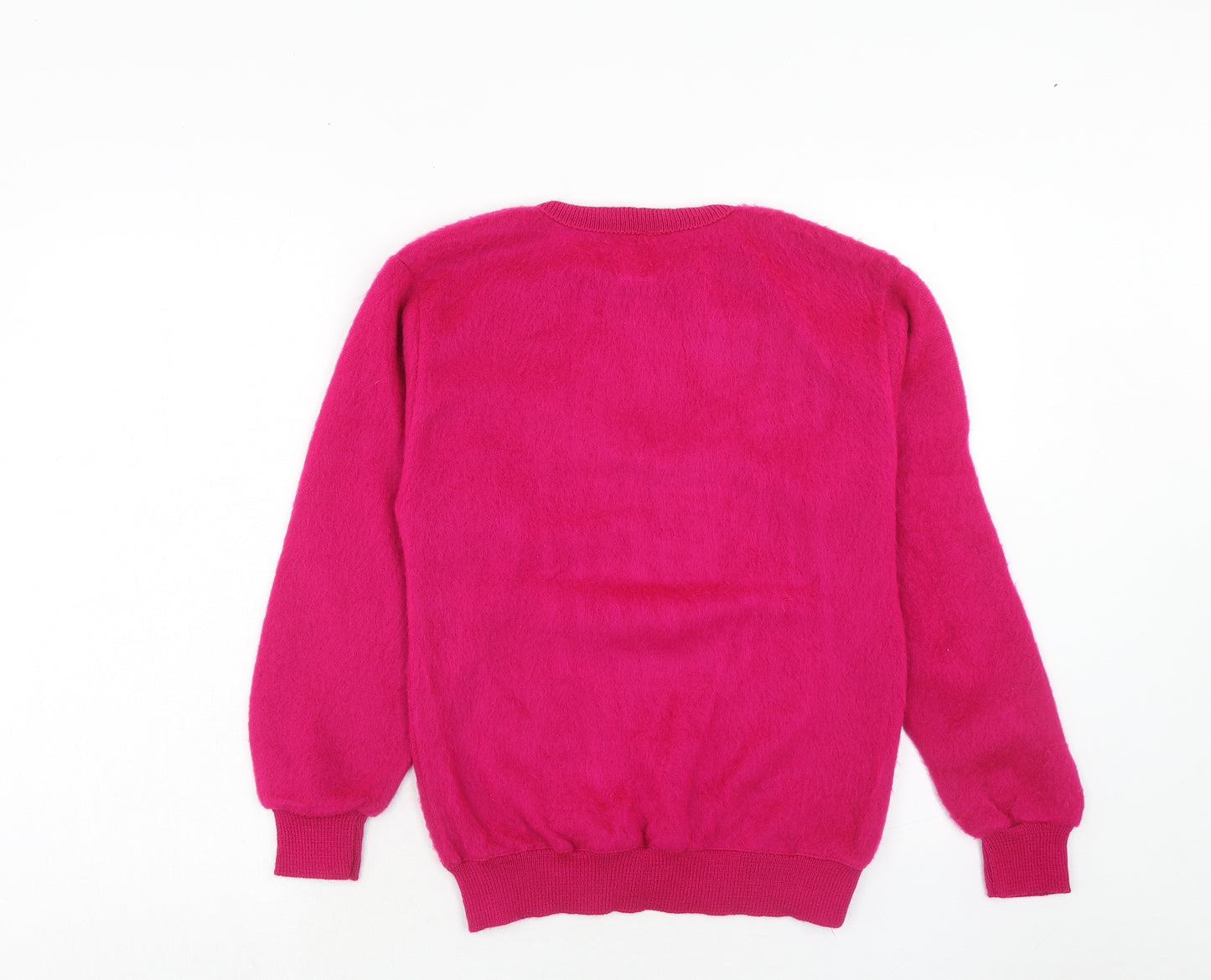 Classics & Co Womens Pink Round Neck Acrylic Pullover Jumper Size 10