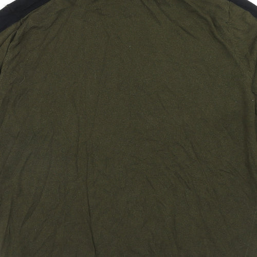 Ted Baker Mens Green High Neck Cupro Pullover Jumper Size XL Long Sleeve