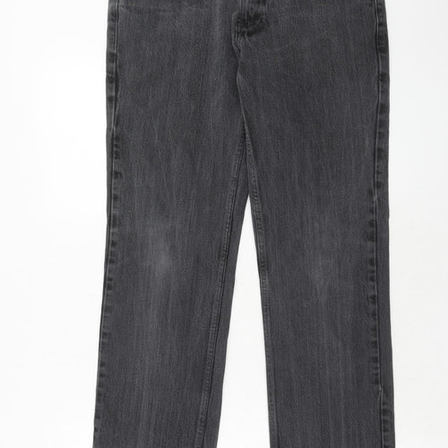 NEXT Mens Black Cotton Straight Jeans Size 32 in Regular Zip