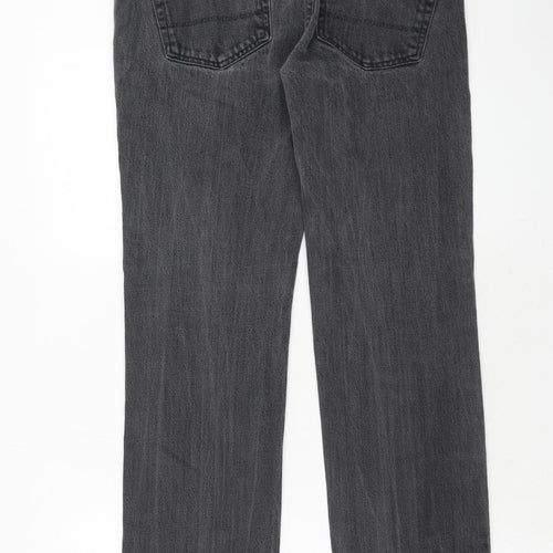 NEXT Mens Black Cotton Straight Jeans Size 32 in Regular Zip