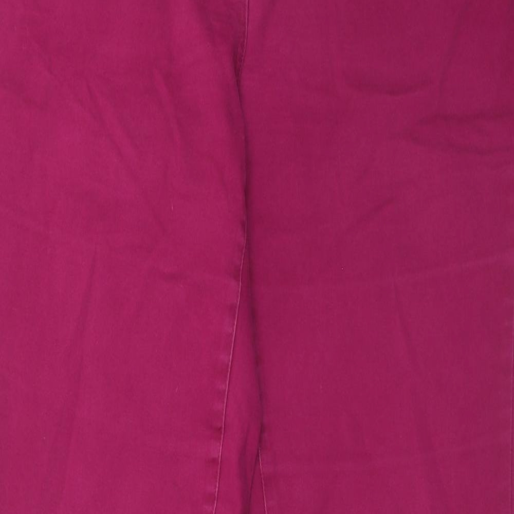 Laura Ashley Womens Purple Cotton Straight Jeans Size 16 Regular Zip