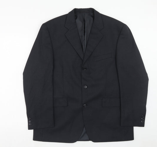 Burton Mens Blue Wool Jacket Suit Jacket Size 42 Regular