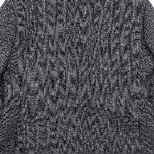 Jaegar Mens Grey Herringbone Wool Jacket Blazer Size 40 Regular