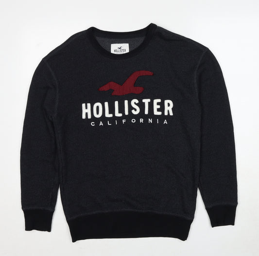 Hollister Mens Black Cotton Pullover Sweatshirt Size XS