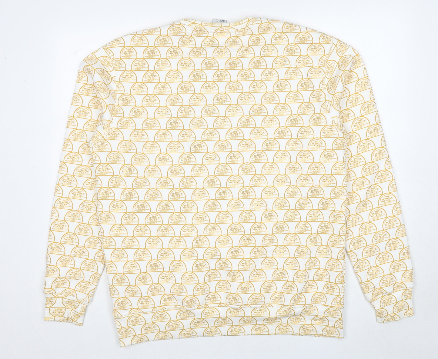 Zara Mens Yellow Geometric Cotton Pullover Sweatshirt Size L - Grand Hotel St. Bureau