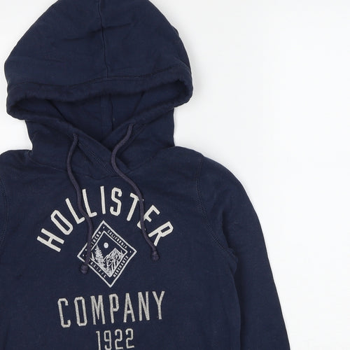 Hollister Womens Blue Cotton Pullover Hoodie Size XS Pullover
