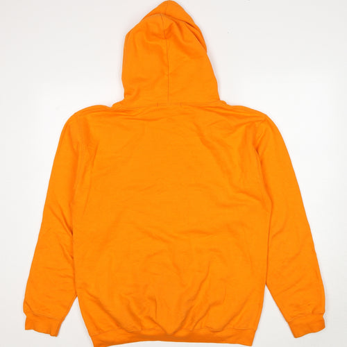 Another Reason Mens Orange Polyester Pullover Hoodie Size M