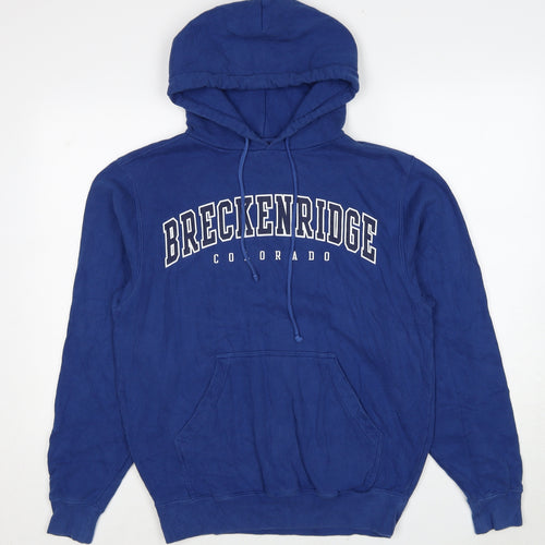 BAC Mens Blue Cotton Pullover Hoodie Size S - Breckenridge Colorado
