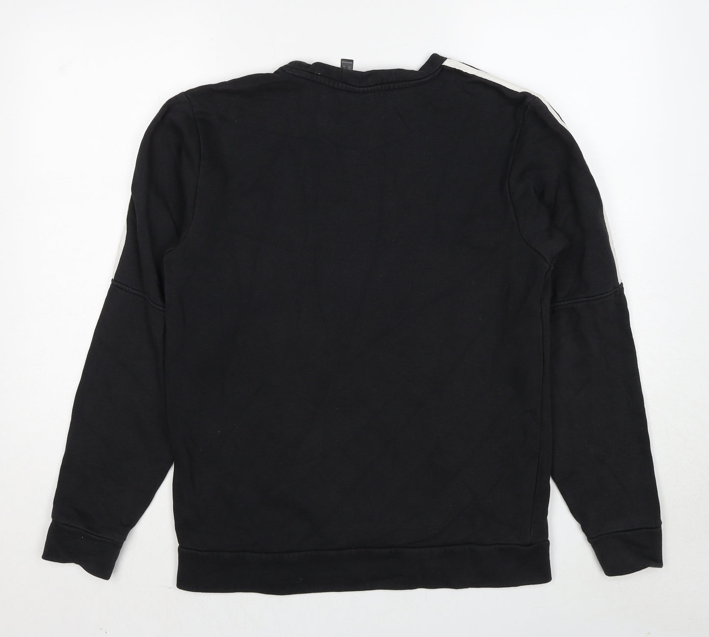 adidas Mens Black Cotton Pullover Sweatshirt Size S