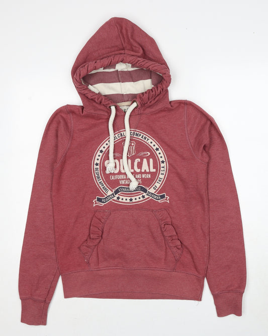 SoulCal&Co Womens Red Cotton Pullover Hoodie Size 10 Zip