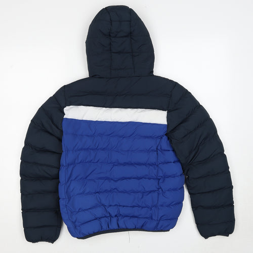 Fluid Boys Blue Colourblock Quilted Jacket Size 11-12 Years Zip