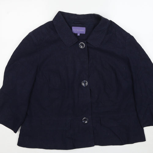 Autonomy Womens Blue Jacket Blazer Size 22 Button