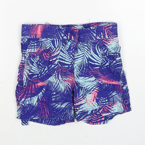 Mountain Warehouse Boys Blue Geometric Polyester Bermuda Shorts Size 3-4 Years Regular Zip - Palm Print