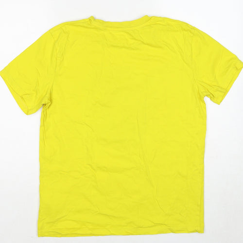 Stanley Mens Yellow Cotton T-Shirt Size M Round Neck
