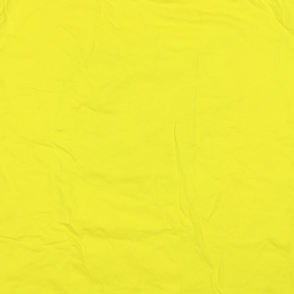 Stanley Mens Yellow Cotton T-Shirt Size M Round Neck