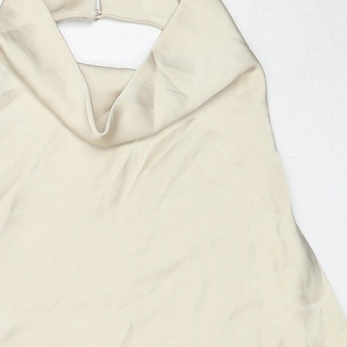 Zara Womens Beige Polyester Basic Tank Size M Halter