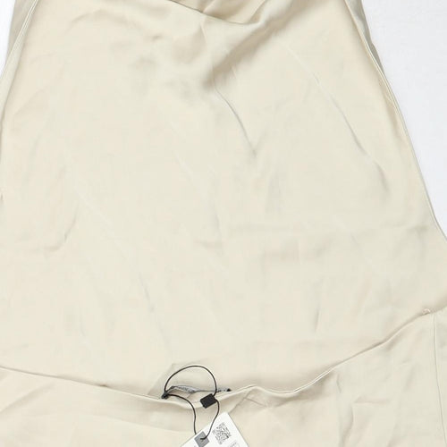 Zara Womens Beige Polyester Basic Tank Size M Halter