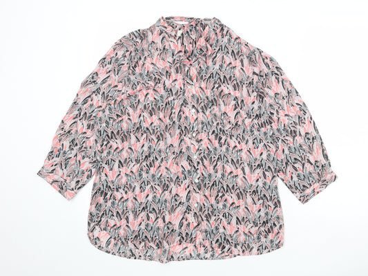 Per Una Womens Multicoloured Geometric Polyester Basic Button-Up Size 16 Collared