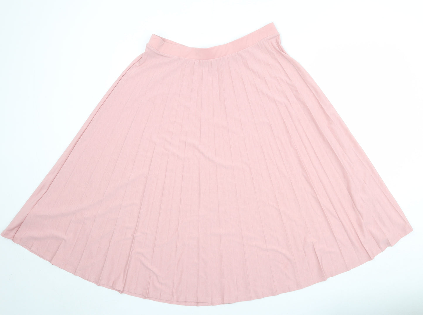 Marks and Spencer Womens Pink Polyester Pleated Skirt Size 16