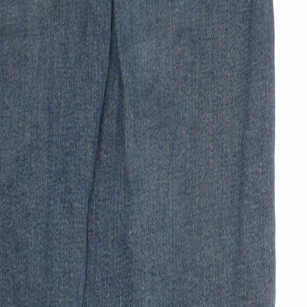 Zara Mens Blue Cotton Straight Jeans Size 30 in Regular Zip