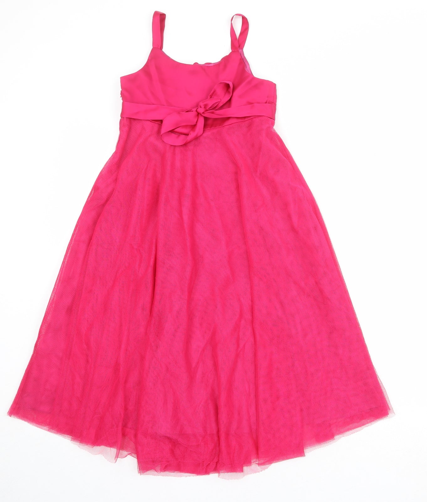 Monsoon Girls Pink Polyester Ball Gown Size 8-9 Years Round Neck Zip