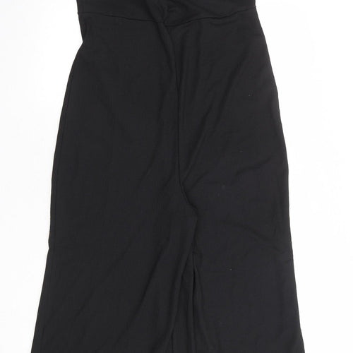 Topshop Womens Black Polyester Jumpsuit One-Piece Size 10 Tie - Tie Shoulder Detail