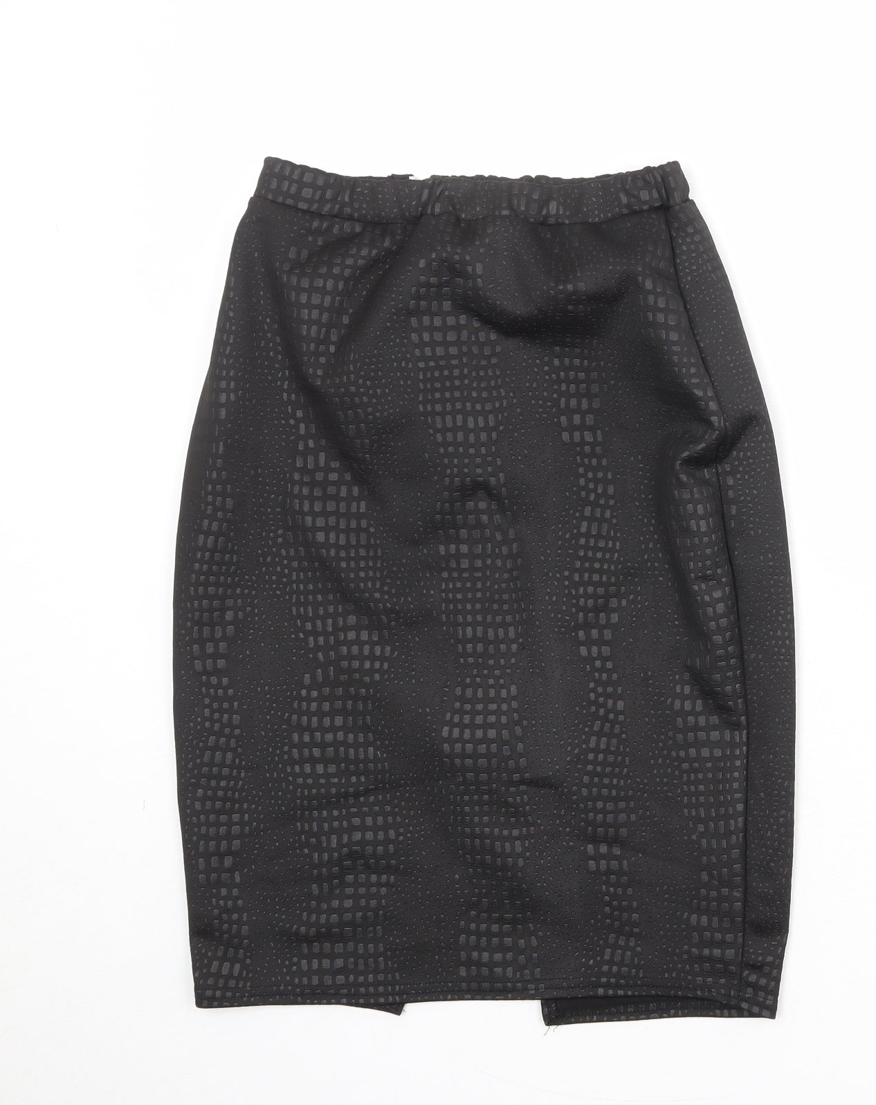 Chique Clothes Womens Black Geometric Polyester Straight & Pencil Skirt Size 10 Zip
