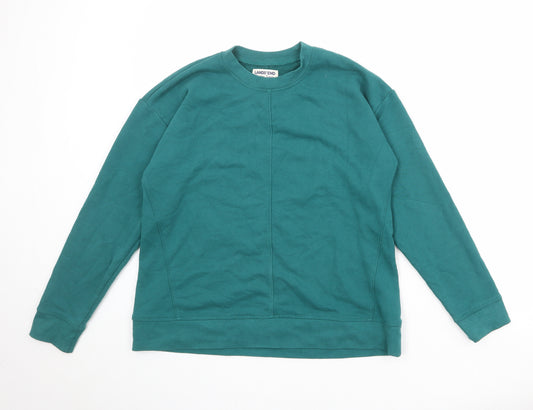 Lands' End Womens Green Cotton Pullover Sweatshirt Size M Pullover