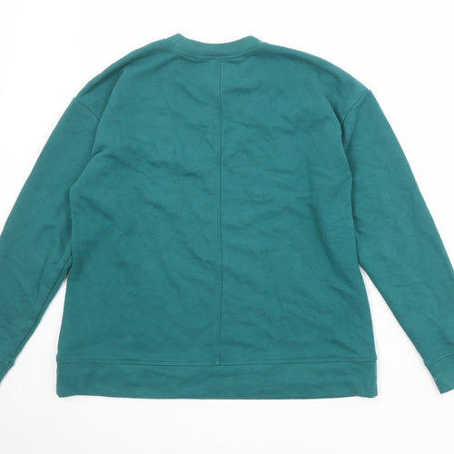 Lands' End Womens Green Cotton Pullover Sweatshirt Size M Pullover