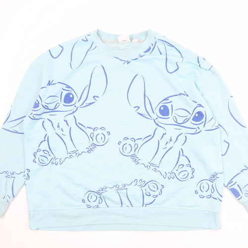 Disney Womens Blue Polyester Pullover Sweatshirt Size 18 Pullover - Stitch