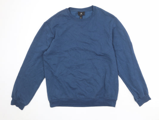 H&M Womens Blue Cotton Pullover Sweatshirt Size L Pullover