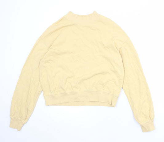 Weekday Womens Yellow 100% Cotton Pullover Sweatshirt Size S Pullover